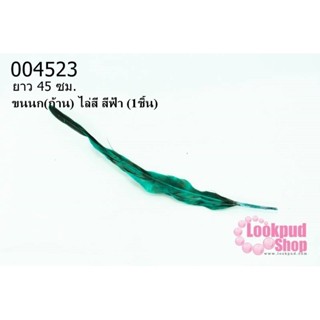 ขนนก(ก้าน) ไล่สี สีฟ้า ยาว 45 ซม. (1ชิ้น)