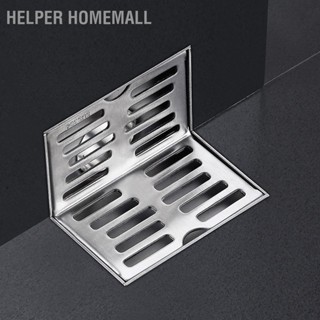 Helper HomeMall  Helper HomeMall ท่อระบายน้ำด้านข้าง 304 ความต้านทานการกัดกร่อนสแตนเลสหนาท่อระบายน้ำชั้นรูปตัว L สำหรับห้องน้ำโรงแรม