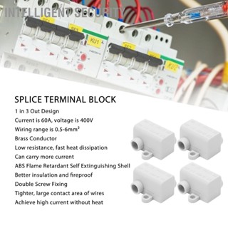 B บล็อกเชื่อมต่อสายไฟ ทองเหลือง เข้า 1 ออก 3 สําหรับโคมไฟเพดาน 60A 400V 10 ชิ้น