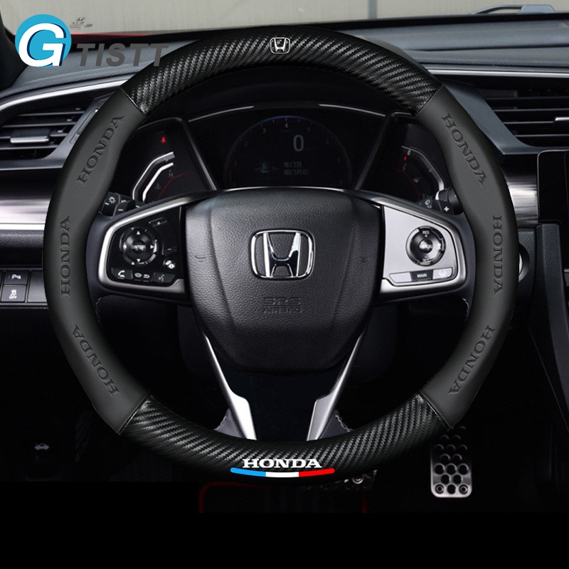 GTISTT หุ้มพวงมาลัยรถยนต์ ที่หุ้มพวงมาลัยรถยนต์ คาร์บอนไฟเบอร์ ปลอกหุ้มพวงมาลัยรถยนต์ หนังหุ้มพวงมาล