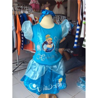 Dress-401 เดรสเจ้าหญิง ชุดเจ้าหญิงดิสนีย์ พร้อมโบว์คาดผม Size-120 (5-6Y)