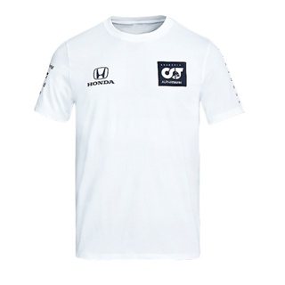 20 Little Red Bull racing white เสื้อยืด f1 ชุดแข่งรถผู้ชายแขนสั้นเสื้อโปโล alphatauri car uniform