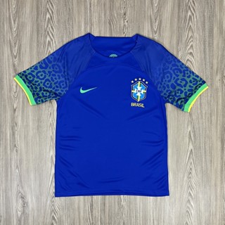 เสื้อบอลทีมชาติ Brazil บราซิล 2022/2023 สีนํ้าเงิน เนื้อผ้าโพลีเอสเตอร์ งานดีมาก คุณภาพเกรด AAA