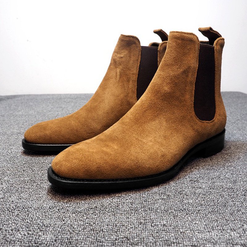 Ofu shoes imitation deer skin Chelsea casual men's boots anti-velvet high-top boots Martin boots men's GQZQ