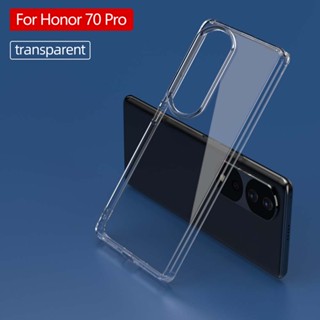 สําหรับ Huawei Honor 70 70 Pro เคส ELVEV ป้องกันการตก ถุงลมนิรภัย แบบแข็ง PC ใส บางเฉียบ เคสป้องกัน