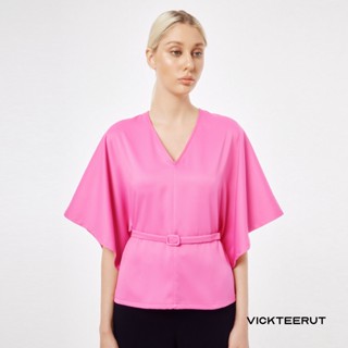 VICKTEERUT Re-Edition Batwing Blouse with Belt เสื้อแขนค้างคาว ตกแต่งเข็มขัด