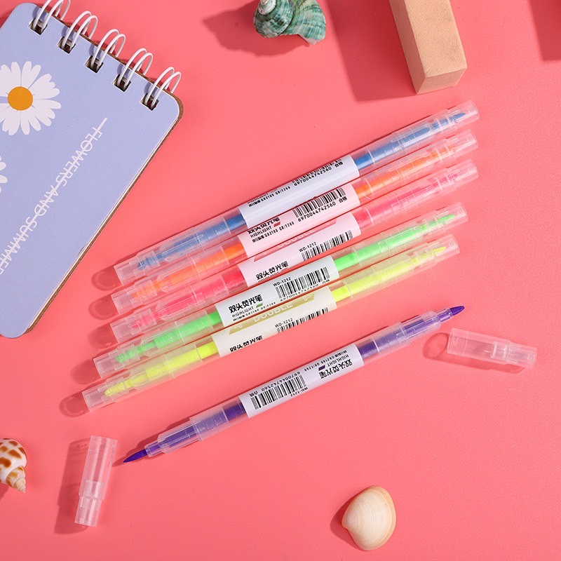 ปากกาไฮไลท์ 6 สี แท่งละ 2 หัว ไฮไลท์ ปากกาไฮไลท์ ปากกาเน้นข้อความ มี 2 หัว แพ็ค 6 แท่ง ปากกาเน้นข้อความ พร้อมส่ง