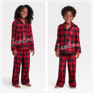 หลุดQC💥เซ็ตชุดนอนเด็ก Kid Pajamas แบรนด์ Target ลายสก็อตแดง💥พร้อมส่ง🧣ธีมคริสต์มาส🎄🎀