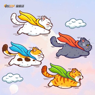 Car Personality Creativity Cartoon Cute Kitten Bumper Stickers Superman Cat Scratch Stickers Fuel Tank Stickers Bumper Decorative Stickers URlr