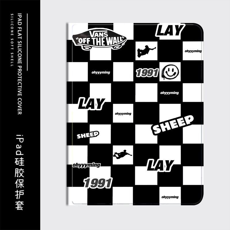 checkerboard lay Tide brand เคสไอแพด mini 4 5 6 air 1 2 3 4 5 เคส 10.2 gen 7 8 9 10 pro 10.9 11 inch กล่องที่มีช่องปากกา