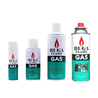 แก๊สกระป๋อง BUGA FRAME GAS สำหรับเติมไฟแช็ค และใส่เตาแก๊สปิคนิค มี 4 ขนาด จัดส่งทุกวัน