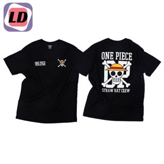 LD วันพีซ เสื้อยืดลายการ์ตูน ลิขสิทธิ์ สีดำ เสื้อยืดผ้าคอตตอน