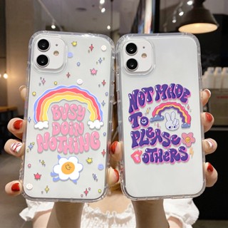 เคสโทรศัพท์สีรุ้ง for iphone 11 12 13 14 pro max 7 8 plus X XS XR 14 Plus SE2020 เคสใสนิ่ม เคสโทรศัพท์