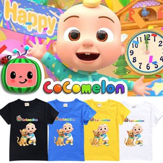 Cocomelon เสื้อยืดแขนสั้นลําลองสําหรับเด็กผู้หญิง