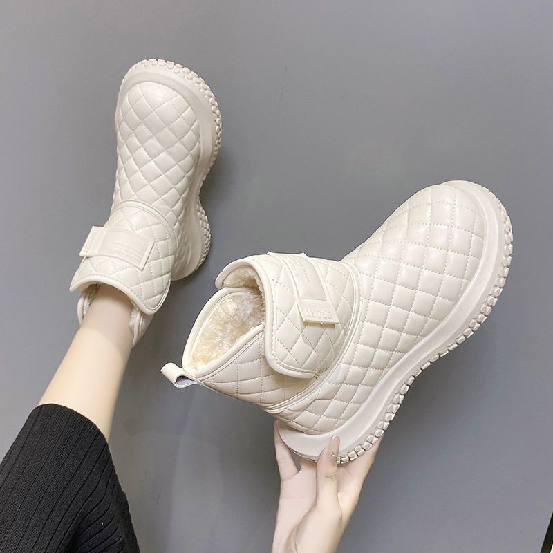 พร้อมส่ง รองเท้าบูท ผ้าฝ้าย กันน้ํา กันหิมะ ให้ความอบอุ่น แฟชั่นฤดูหนาว สําหรับผู้หญิง