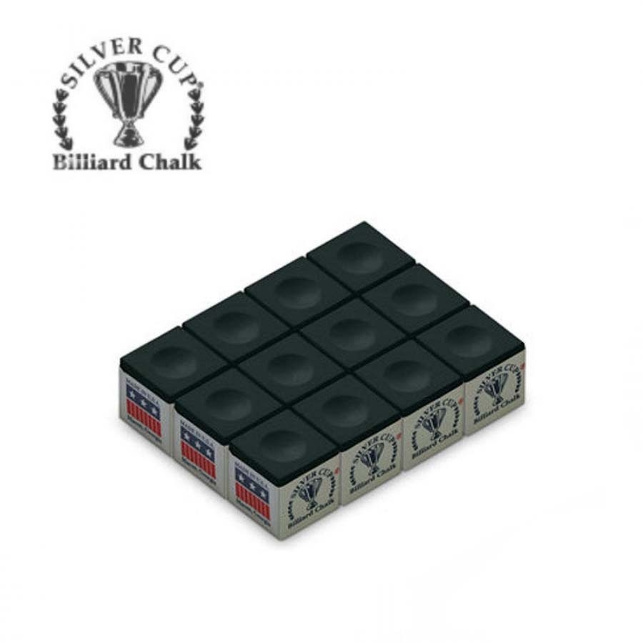 Silver Cup ชอล์กฝนหัวคิวซิลเวอร์คัพสีสปรูซ (เขียวเข้ม) กล่อง 12 ก้อน Billiard Chalk Spruce Box 12 Pieces