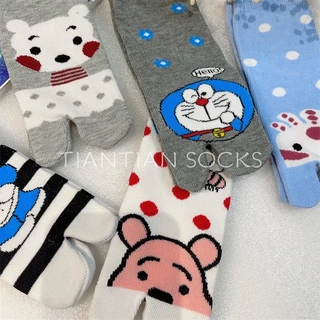 TIAN TIAN T131 ถุงเท้าสองนิ้ว ผ้าฝ้าย ลายการ์ตูนน่ารัก แฟชั่นฤดูใบไม้ร่วง และฤดูหนาว สไตล์ญี่ปุ่น