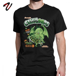 เสื้อยืดผ้าฝ้าย พิมพ์ลาย Cthuloops All Flavors Streetwear Lovecraft Cthulhu Mythos สําหรับผู้ชาย