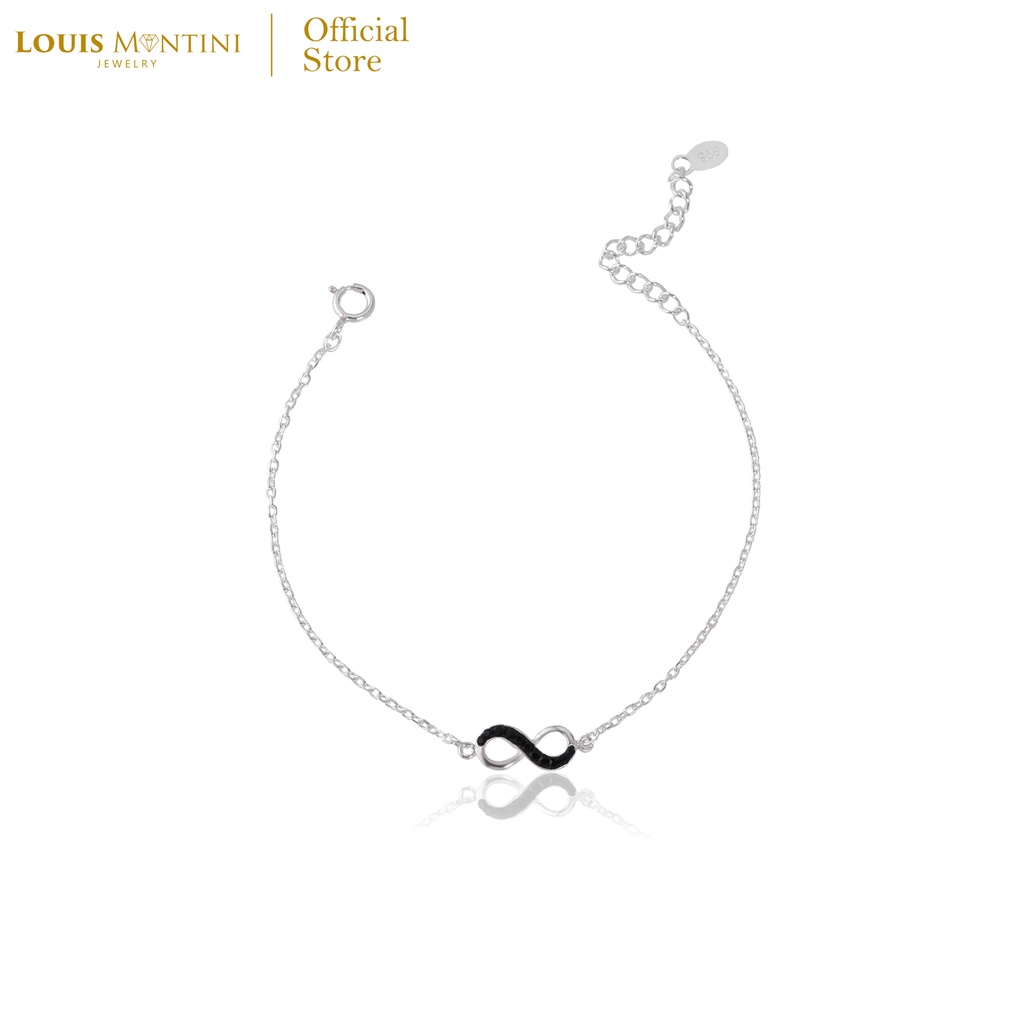 Louis Montini (Jewelry) Sterling Silver 925 Bracelet สร้อยข้อมือเงินแท้ 92.5% สร้อยข้อมือผู้หญิง รูป Infinity – LJBL02