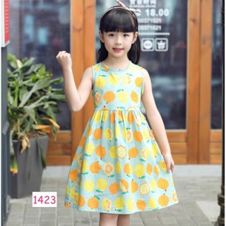 Dress-1423 ชุดกระโปรงเด็กเด็กลายดอกไม้