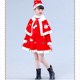 7C157 ชุดเด็ก ชุดซานตาครอส ชุดแซนตี้ ชุดคริสต์มาส ประดับเกล็ดหิมะ Santy Santa claus Christmas Costumes