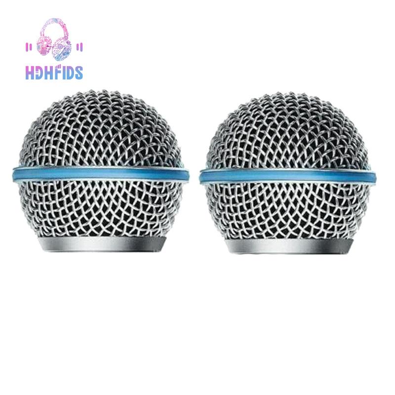 2PCS ไมโครโฟนย่าง Mic Grille เปลี่ยน Mic Ball Head ตาข่ายสําหรับ Shure Beta58A SM58 Pgx24 Slx24
