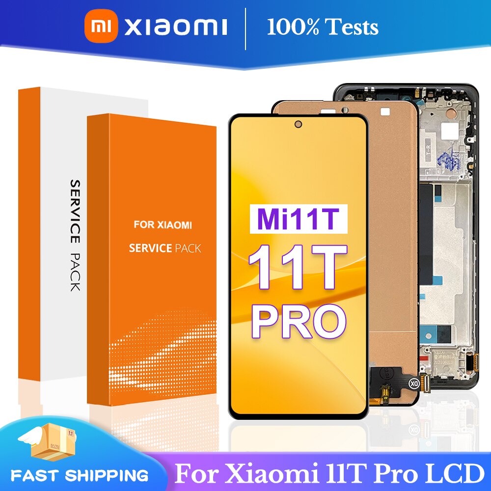 6.67" ของแท้ หน้าจอแสดงผล LCD ดิจิไทเซอร์ สัมผัสดิจิทัล สําหรับ Xiaomi 11T Mi11T Xiaomi 11T Pro Mi 1