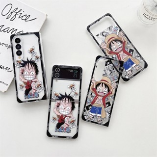 เคสโทรศัพท์มือถือ ลาย One Piece Monkey D. สําหรับ Samsung Z Flip 3 Flip 4 Galaxy Z Fold 3 Z Flod 4 เคสโทรศัพท์มือถือ PC แบบแข็ง ป้องกันกระแทก ลายลูฟี่ สําหรับ ZFlip3 5G