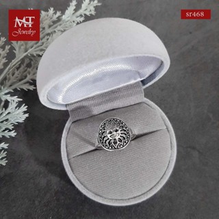 MT แหวนเงินแท้ รูปพระอาทิตย์ งานรมดำ ไซส์: 55, 56, 57 Solid 925 Sterling Silver Ring (sr468) MT Jewelry มณีธารา