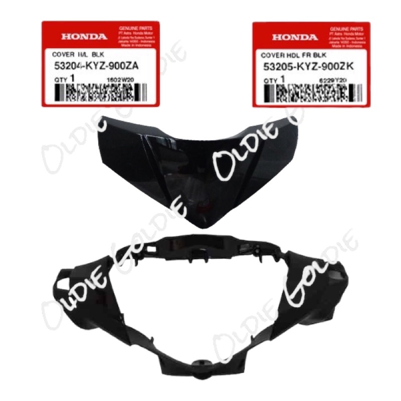 53204-KYZ-900ZA 53205-KYZ-900ZK Visor และฝาครอบไฟหน้า Supra X 125 หมวกกันน็อคสีดํา AHM 53204KYZ900ZA