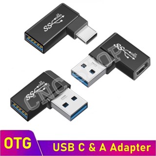 OTG อะแดปเตอร์ USB 3.0ประเภท C หญิงไปยังUSB 3.0 Converter 10Gbps ประเภท C ถึงUSB 3.0 90องศามุมสำหรับ USB C OTG Connector