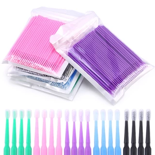Microbrush แบบใช้แล้วทิ้งสําหรับ Eyelash Extension Lashes Removing Swab Applicators แปรงขนตาเครื่องมือแต่งหน้า