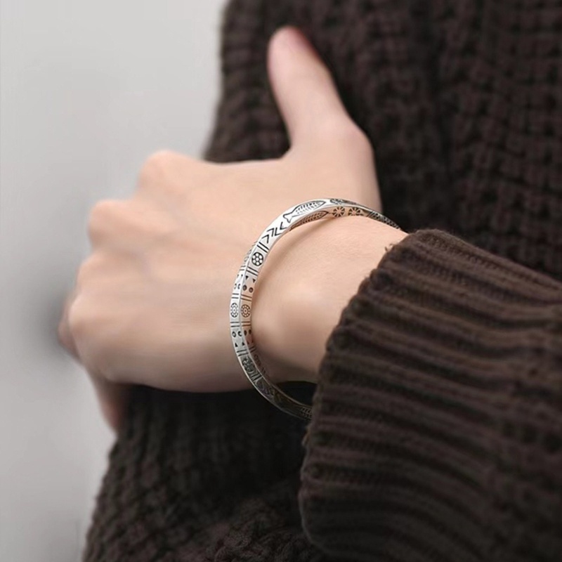 Fine Mobius Cuff กําไลข้อมือวันเกิด Amulet Talismans สร้อยข้อมือเครื่องประดับเปิด Mobius-Ring Twist 