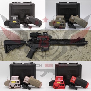 Eo-tech set (ดอท558+ซูมหลังดอท G33)  ● คุณสมบัติ : 1. อุปกรณ์ช่วยเล็งแบบจุด(Red Dot) พร้อมกับซูมหลังดอทG33 2. สามรถปรับไ