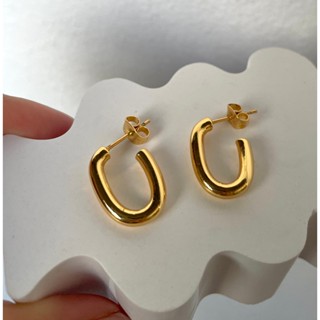 ASHIRA (18k gold plated) u shaped glossy  earrings ต่างหูห่วง ต่างหูน่ารัก ต่างหูห่วงเล็ก ต่างหูสแตนเลส ต่างหูมินิมอล