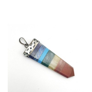 1Pc Genuine Chakra Healing Crystal Point Pendant Necklace Pendant 7 Chakra Pendant Stone Necklace With Silver Chain.