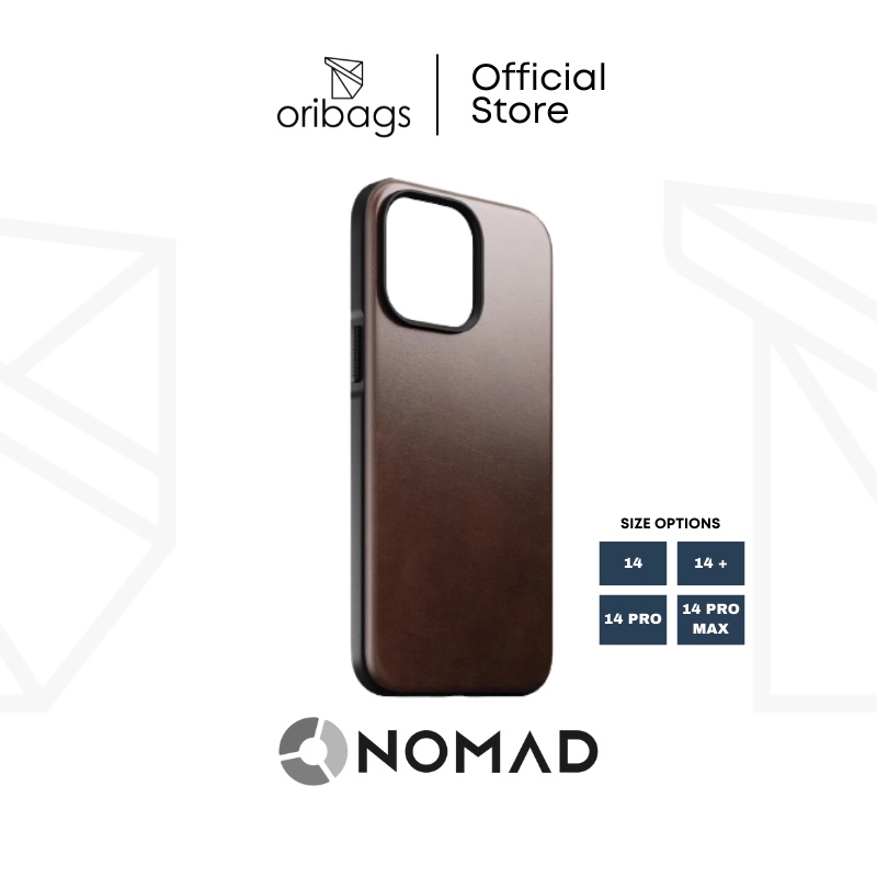 Nomad Modern Leather Case เข้ากันได้กับ 14 Series - Rustic Brown