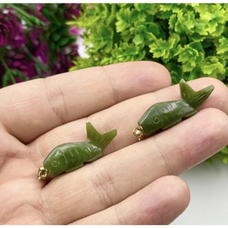 1Pc Natural Fish Nephrite Jade pendent Green Fish Jade pendent AAA Quality jade jewelry High Quality Jade Pendent.