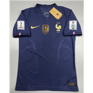 เสื้อบอล เพลเย่อ ทีมชาติ ฝรั่งเศส เหย้า 2022 Player France Home อาร์ม ฟุตบอลโลก World Cup 2022 ผ้าทอเกรดดีที่สุด