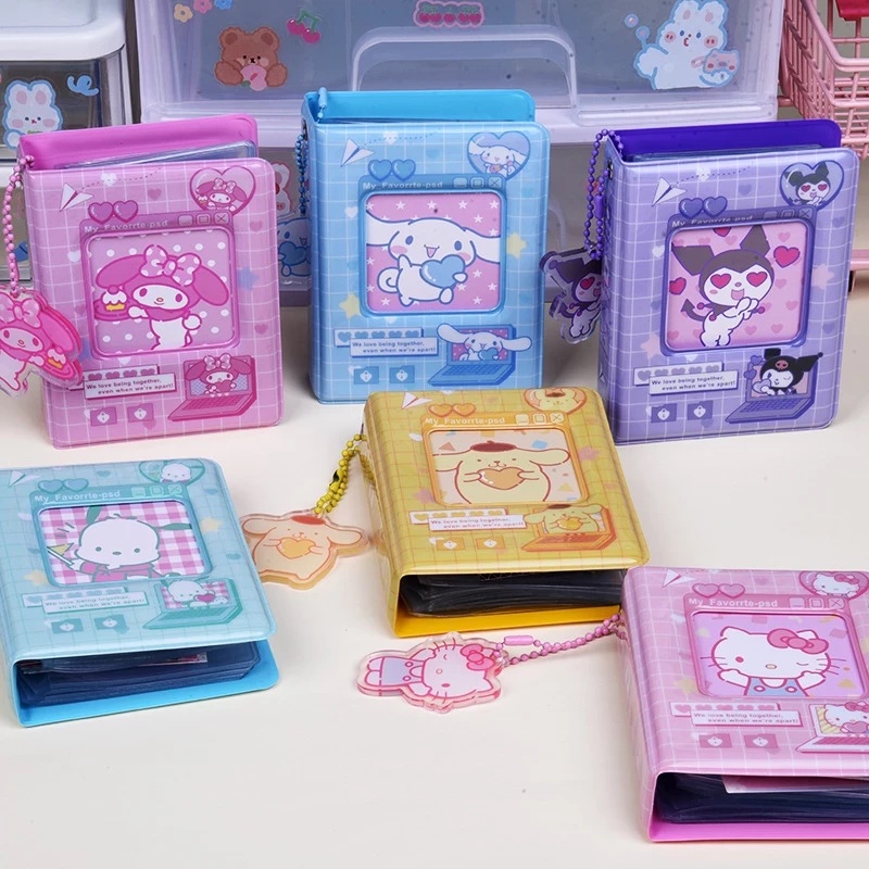 SANRIO อัลบั้มรูปภาพ ลายการ์ตูนสุนัขน่ารัก ขนาดเล็ก 3 นิ้ว 40 ช่อง แบบพกพา สําหรับเก็บการ์ดรูปภาพ KPOP Idol