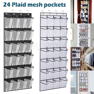 Large Over 24 Pocket Hanging Shoe Rack Organizer Mesh Shoe Box Shoes Organizer Storage Wall Mounted