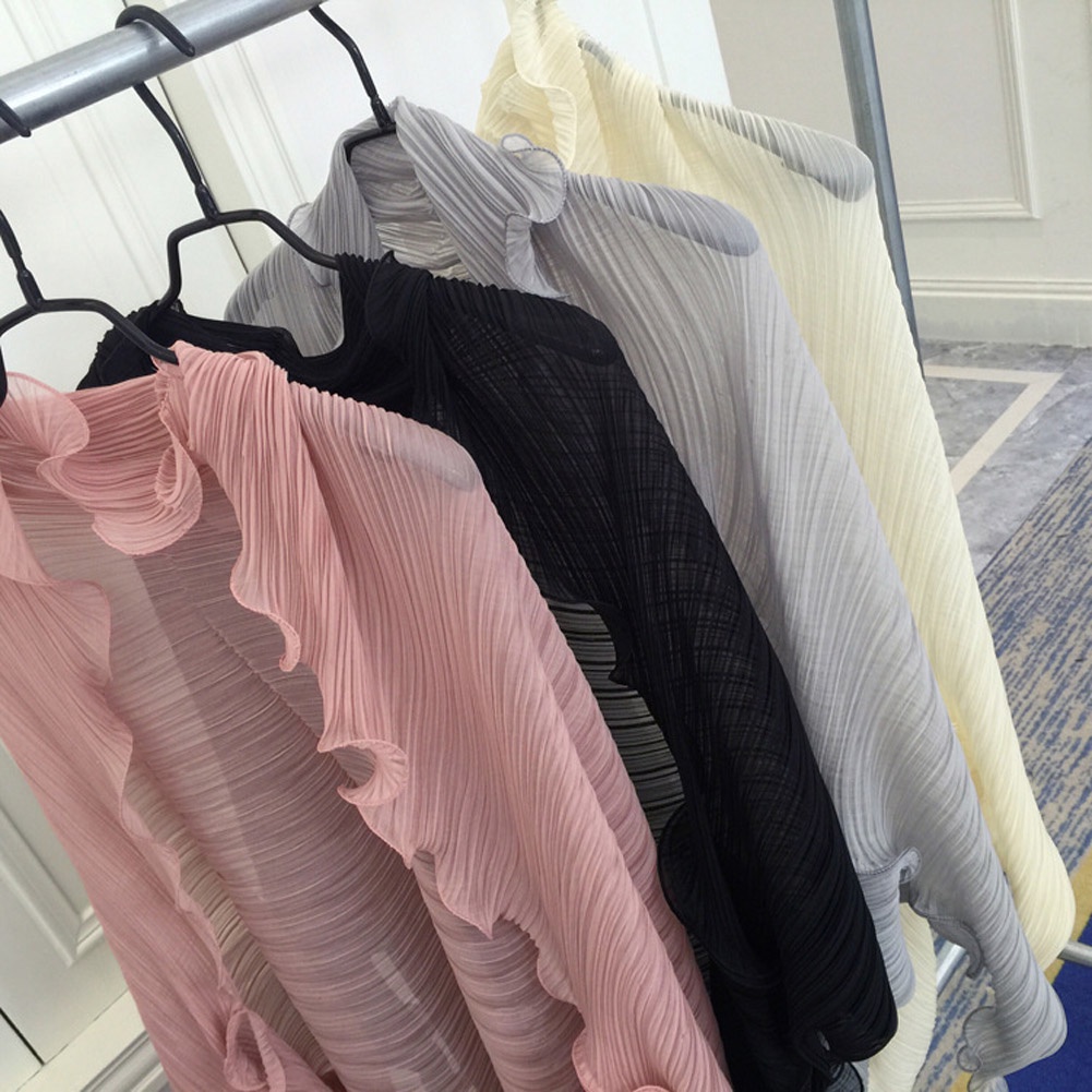 เสื้อคาร์ดิแกนแขนยาว ผ้าชีฟอง ป้องกันแดด ทรงหลวม แบบบาง แต่งระบาย เหมาะกับเดินชายหาด แฟชั่นฤดูร้อน สําหรับผู้หญิง