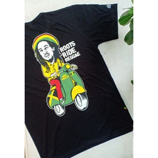 เสื้อยืด ลาย Bobmarley reggae scooter vespa