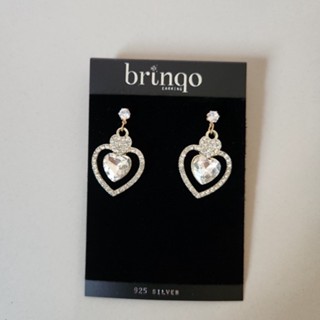 ต่างหูก้านเงิน 925 silver heart premium earring