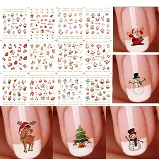 【AG】12Pcs/Sheet Nail Sticker Christmas Self Attractive Xmas Nail Decal for Fingernail
