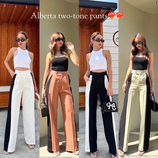 Alberta two-tone pants  กางเกงขากระบอกรุ่นใหม่ ! บอกเลยว่าทรงสวยมาก ป้าย promthong