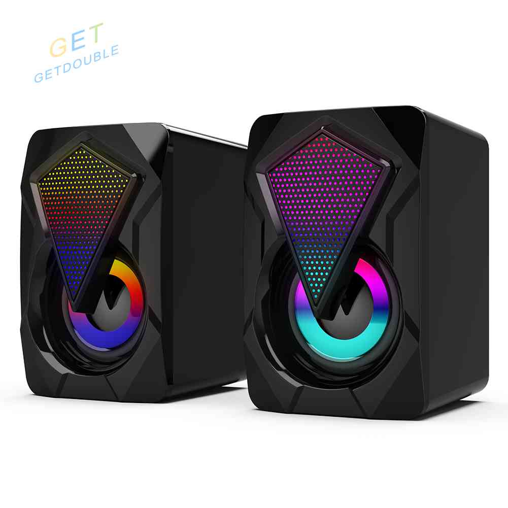 X2 ลําโพงคอมพิวเตอร์ USB 3Wx2 เบส พร้อมไฟ RGB สําหรับ PC #8