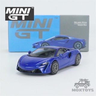 โมเดลรถยนต์ MINI GT 1:64 McLaren Artura Volcano Blue LHD Diecast ของเล่นสําหรับเด็ก