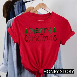 ▩เสื้อยืดคริสต์มาส Merry Christmas &amp; Happy new year T-shirt พิมพ์ลายคริสต์มาส พ่อแม่ลูกใส่เสื้อครอบครัว No.110