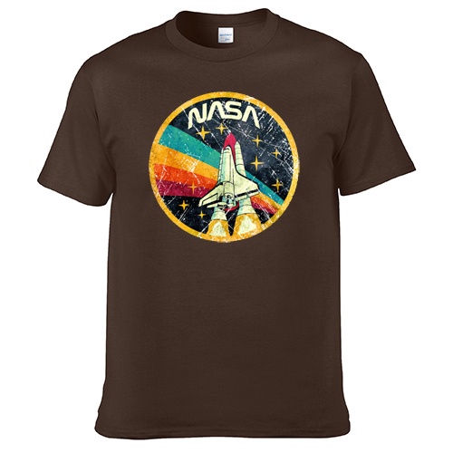 Nasa nasa nasa Space Odyssey Universe Odysseying นักบินอวกาศแขนสั้นเสื้อยืดหลวมเสื้อยืดผ้าฝ้ายแท้ขนา